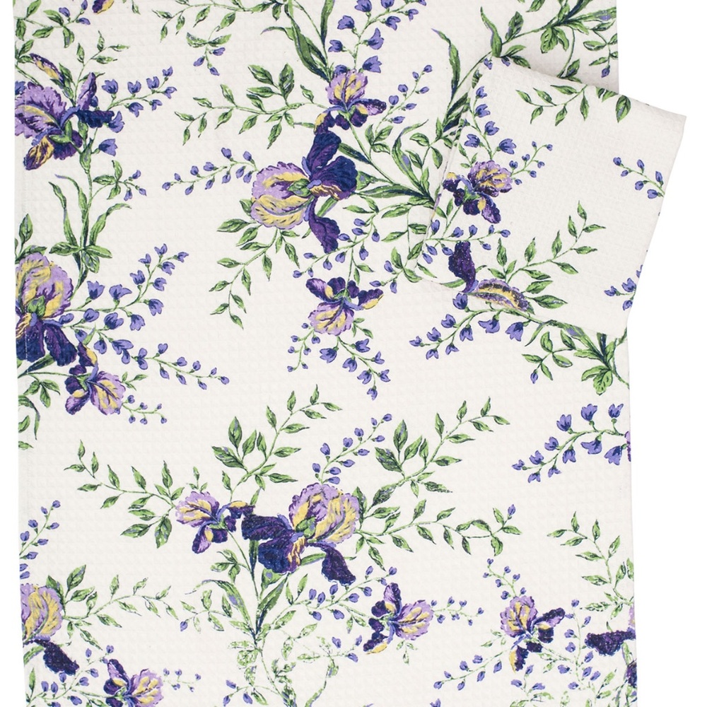 Set of 2 Iris Tea Towels by April Cornell NWT